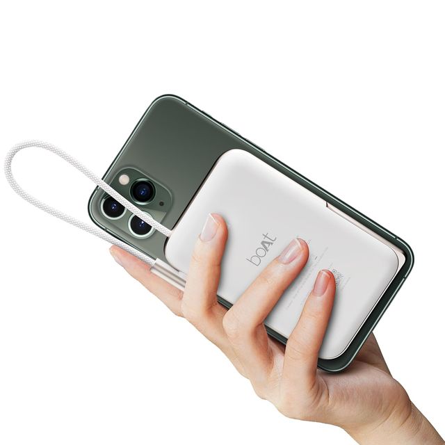 boAt 10000 mAh Magnetic Wireless Power Bank w/ 15W Wireless Charging - PB330 MagnaCharge (White)