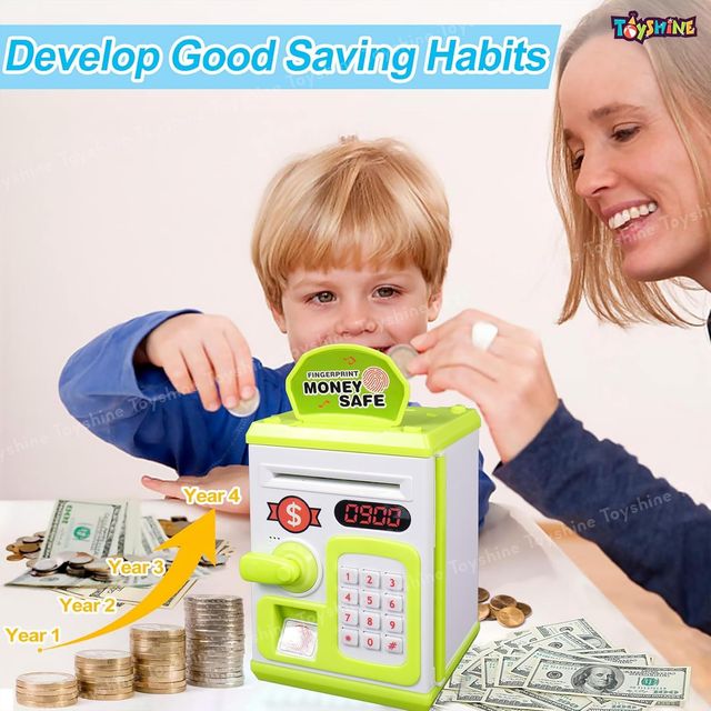 Toyshine Fingerprint Sensor Piggy Bank with Electronic Lock - Assorted