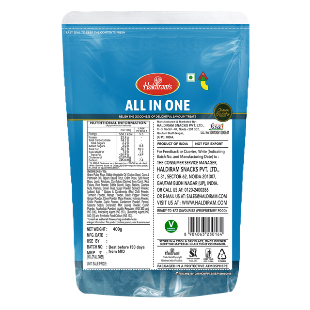 Haldiram's All In One Namkeen 400 g Combo