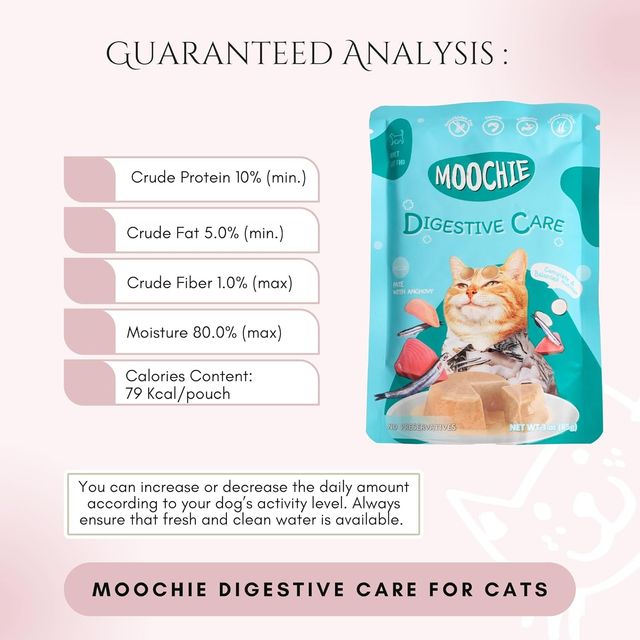 Moochie Cat Wet FOOD - Digestive Care - Pate With Anchovy