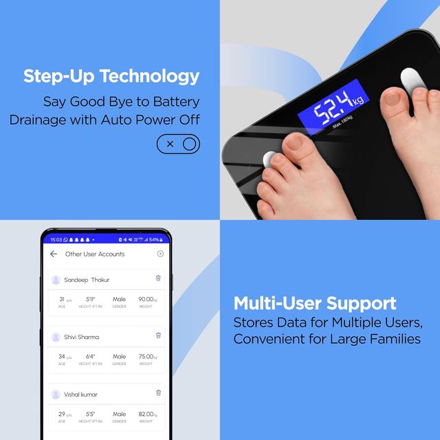 Dr Trust 509 Bluetooth USB Rechargeable Digital Smart Weight Machine With Body Fat Analyzer