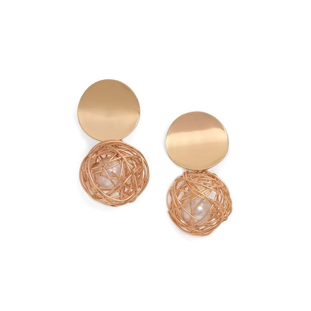 Sohi Gold-Plated Contemporary Drop Earrings