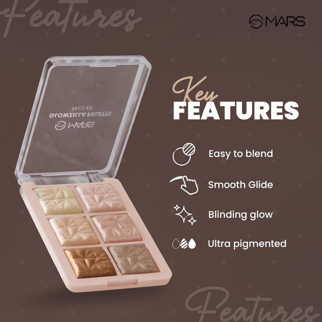 MARS Glowzilla 6 Colour Highlighter Palette (Shade-01)