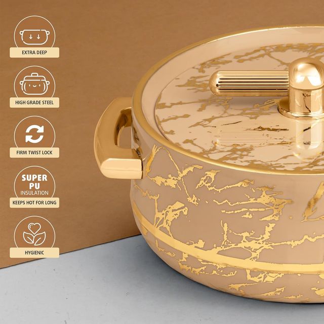 Selvel Elegance Royal Insulated Casserole | (1200ml)| Keeps Food Hot | Turkish