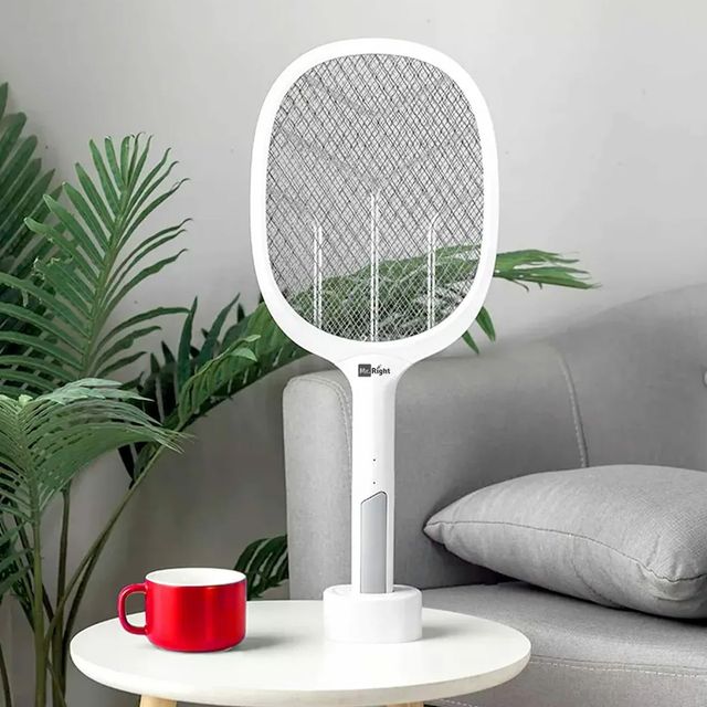 Mr. Right 2-in-1 Mosquito Racket | Ce Certified | Night Hands-free Mode With Uv Light