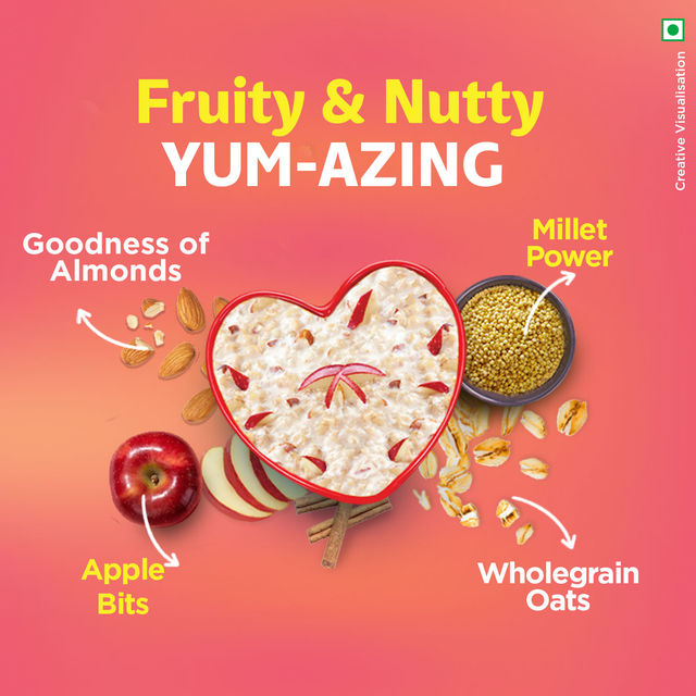 Saffola Oats with Apple 'n' Almonds, Healthy & Tasty, Anytime Snack