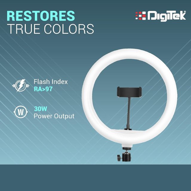 Digitek Drl-14C 14 Inch Led Ring Light With 5Ft Stand & Smartphone Mount - Usb Powered