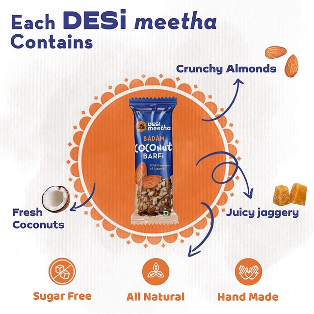 GO DESi Badam Coconut Barfi Mithai Box 96 g Combo