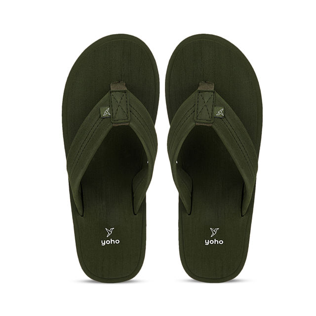 Yoho Men Slippers Bubbles | Olive Green | UK 8