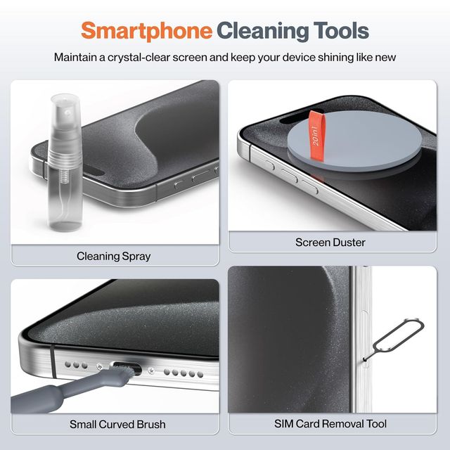 Ambrane 20-in-1 Cleaning Kit for Smartphones/Tablet/PC Computer/Laptops/Keyboards (ACK-01)