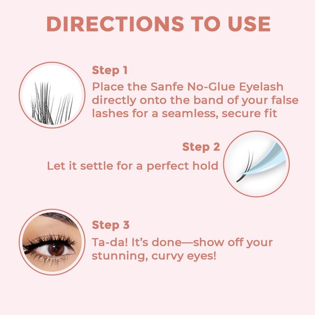 Sanfe Instant Diy Press On Lashes False Eyelashes Clusters, 3 Sizes No Glue Needed Pack Of 39