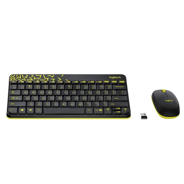 Logitech Mk240 Wireless Keyboard And Mouse Combo-Black/Yellow