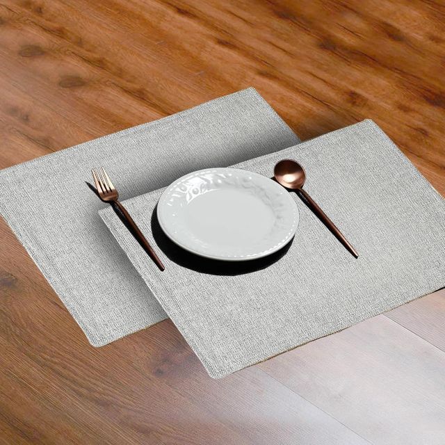 Lushomes Jute Table Mats - Grey | Jute Placemats | 12 x 18 inch | 30 x 45 cm