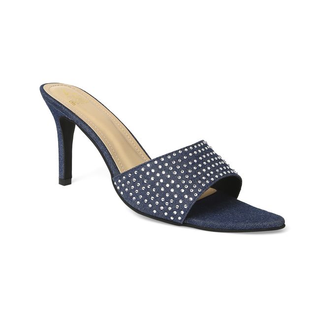 Tao Paris Textured Open Toe Suede Stiletto Heels Women's Blue | UK6