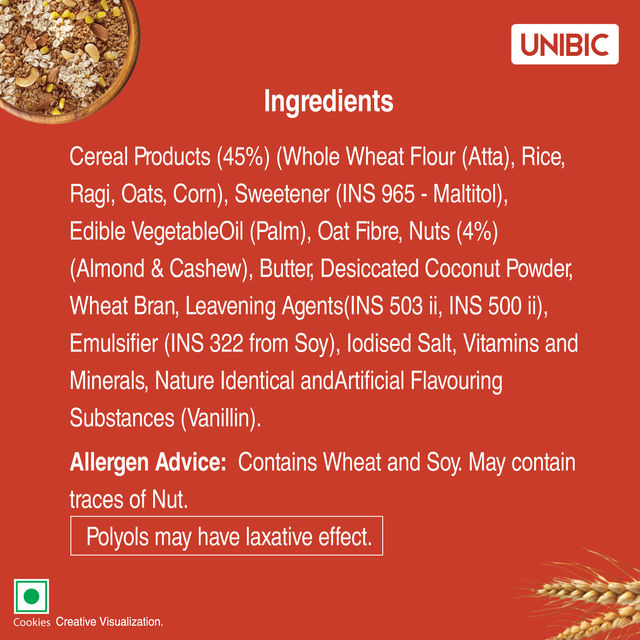 UNIBIC Sugar Free Multigrain Cookies
