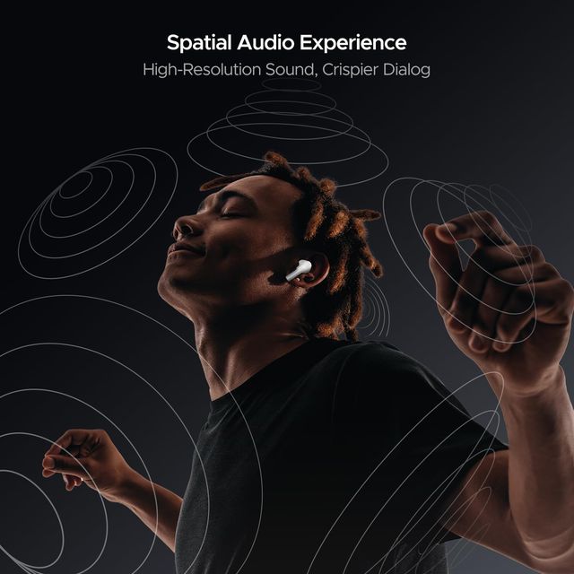 boAt Airdopes 300 TWS Earbuds w/ 50H Playtime, 4 Mics AI-ENx, Spatial Audio & Multi-Point Connectivity (Chrome White)