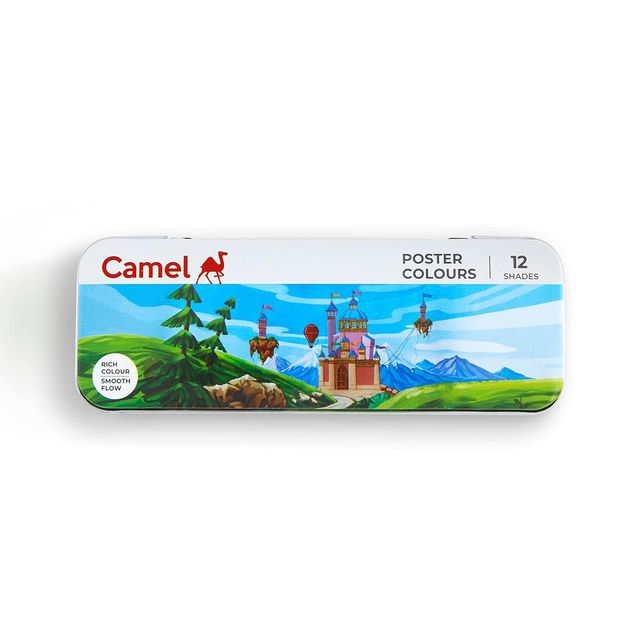 Camel Student Poster Colours Assorted Tin Pack Of 12 Shades