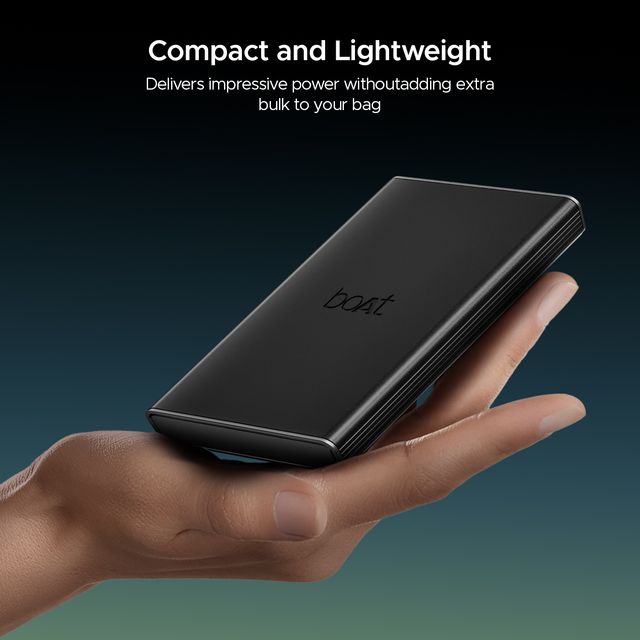 boAt 10000mAh Pocket Size Power Bank w/ 2-Way 22.5W Fast Charging - PB300 Pro (Carbon Black)