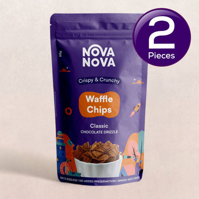 Nova Nova Waffle Chips- Classic Chocolate Drizzle 65 g Combo
