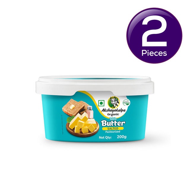 Akshayakalpa Organic Salted Table Butter 200 g Combo
