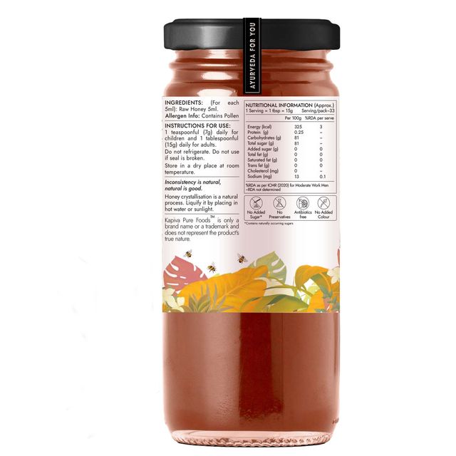 Kapiva Organic Honey 100% Natural & Organic | Strengthens Immunity & Aids Digestion
