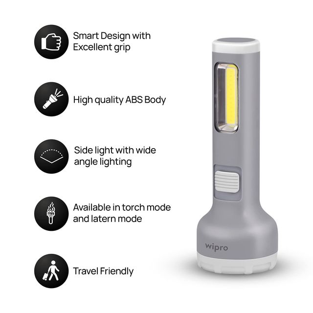 Wipro Castor Dual Mode Rechargeable Torch