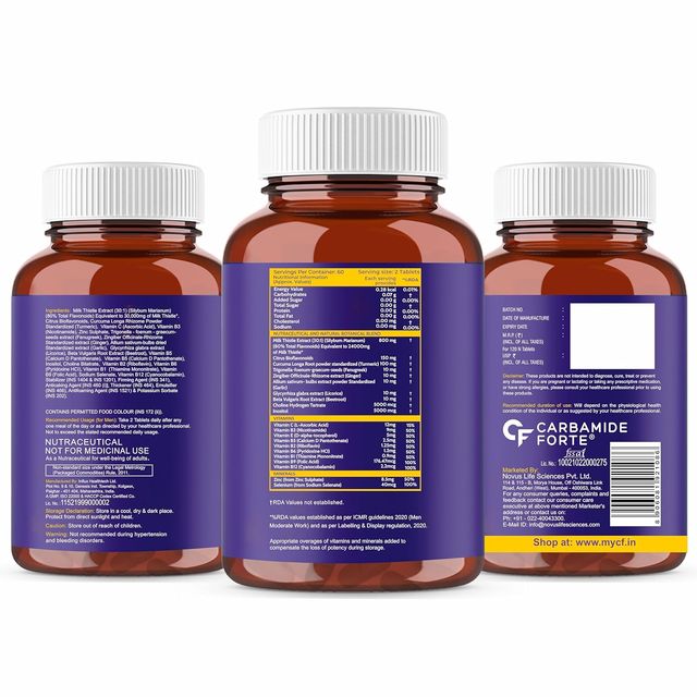 Carbamide Forte Liver Detox Supplement with Milk Thistle Extract 800mg