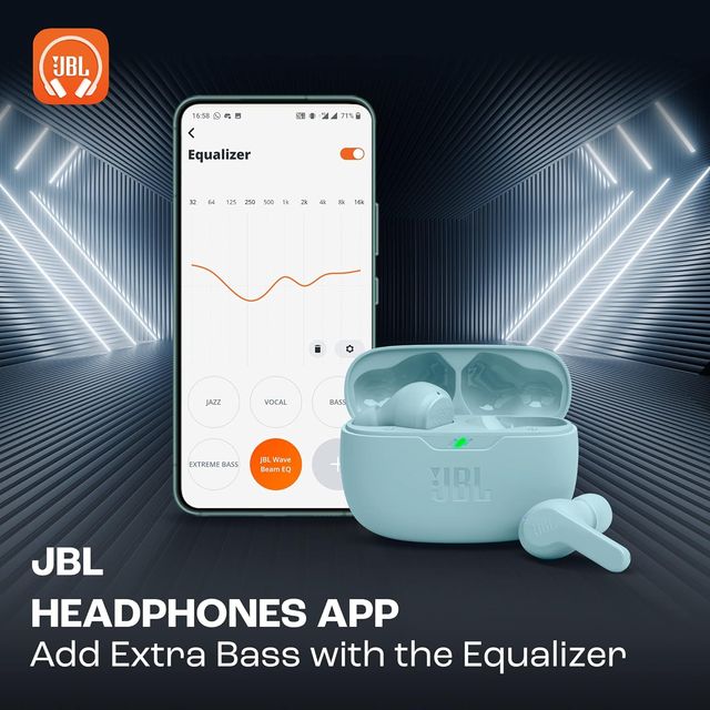 JBL Wave Beam In-Ear Wireless Earbuds (Tws) With Mic, (Mint)