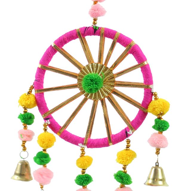 Tied Ribbons Set Of 4 Wall Door Hanging Latkan Toran With Bells