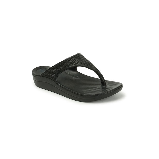 Carlton London Black Comfortable Women's Flip Flops - UK 7