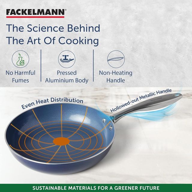 Fackelmann Ceramic Nonstick Fry Pan 26cm, German Tech, Induction, Egg Pan, Frying, Tossing, Saute