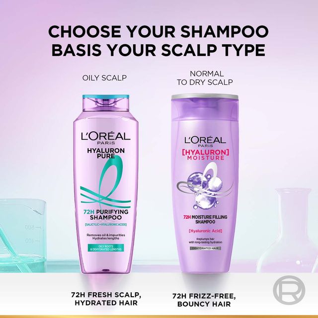 L'Oreal Paris Hyaluron Pure 72H Purifying Shampoo For Fresh Scalp & Hydrated Hair