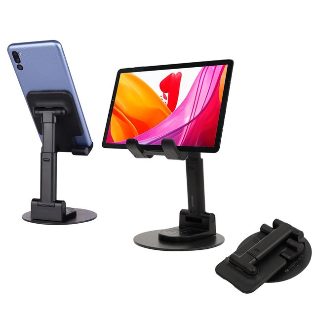 Zebronics MTS100 Mobile & Tablet Stand with 360�, Foldable, Adjustable Height, Anti-Skid Base