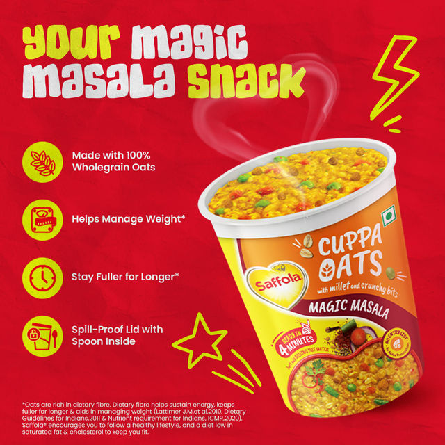 Saffola Cuppa Oats - Magic Masala | No Maida | No Added Preservatives