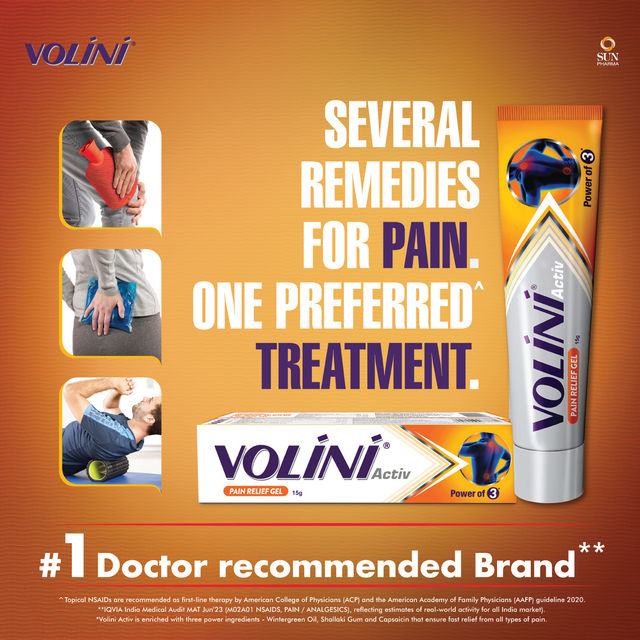 Volini Activ Pain Relief Gel for Sprain, Muscle, Joint, Neck & Low Back Pain