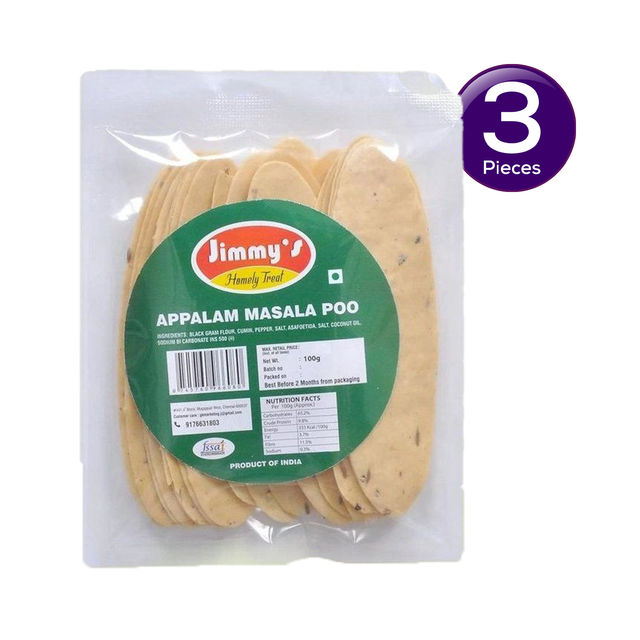 Jimmy's Appalam Masala Poo 100 g Combo