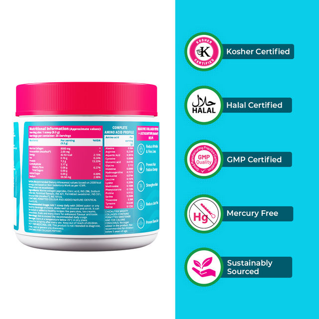 Chicnutrix Japanese Marine Collagen Peptides + 2 mg Astaxanthin, Lemonade Flavour