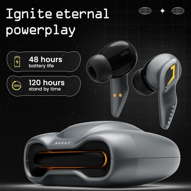 GOBOULT Astra with Quad Mic ENC, 48Hrs Battery, Low Latency Gaming (Smoky Metal, True Wireless)