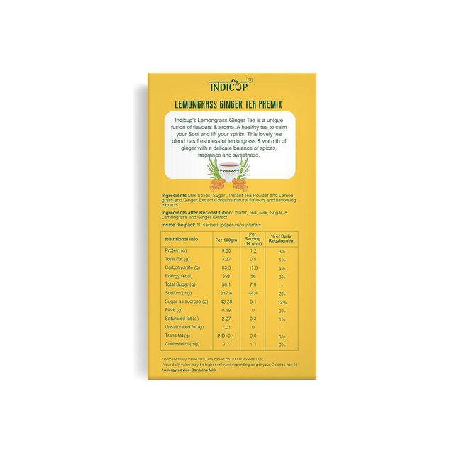 Indicup Lemongrass and Ginger Tea Premix