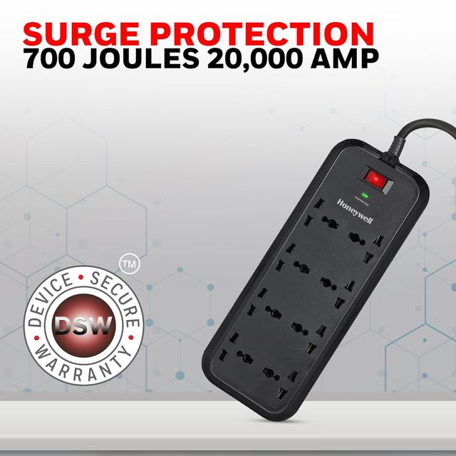Honeywell 8 Out Surge Protector With Master Switch