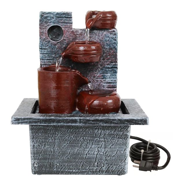 Tied Ribbons Decorative Table Top Water Fountain Showpiece (20.3 Cm)