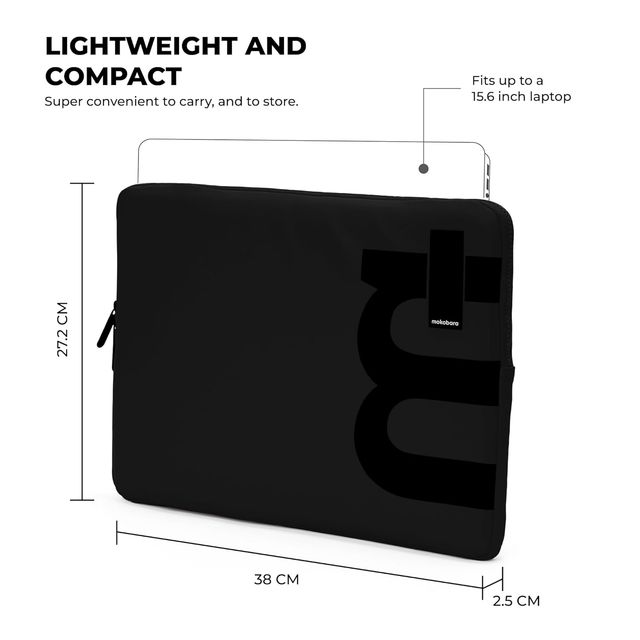 Mokobara Unisex Solid Vegan Leather 15.6 L Laptop Sleeve | Sunray - 15.6 Inches