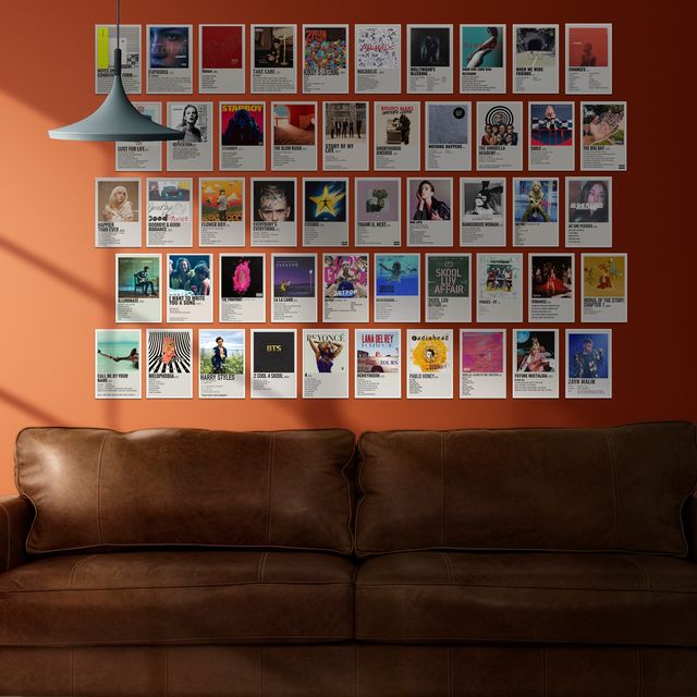 Paper Plane Design Rock Band Music Wall Posters Collage Pack of 50 (4 Inch X 6 Inch) D40