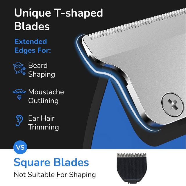 Caresmith Crew T-Blade Beard Trimmer: Precision Steel Blade Trimmer with LED Display
