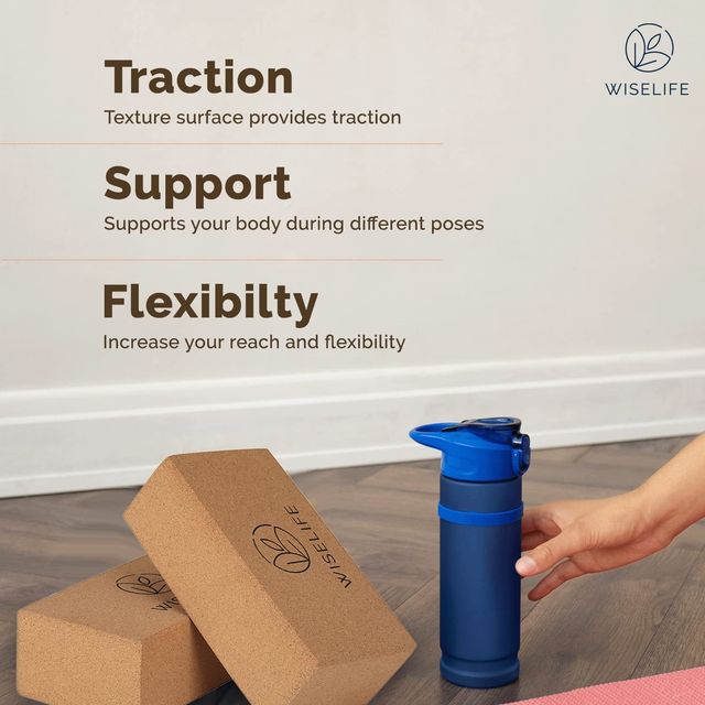 Wiselife Cork Yoga Block Set of 2