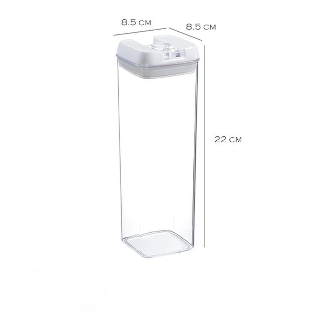 Tex-Ro White Cap Airtight Plastic Grocery Container for Kitchen Organizer - 1500 ml | Pack of 4