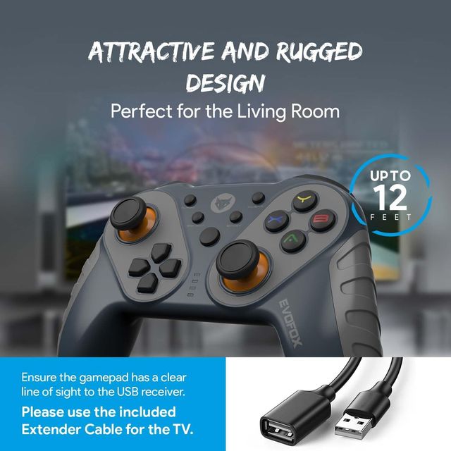 EvoFox Elite Ops Wireless Gamepad - Grey