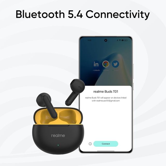 Realme Buds T01 Truly Wireless In-Ear Earbuds With Ai Enc For Calls(Black)