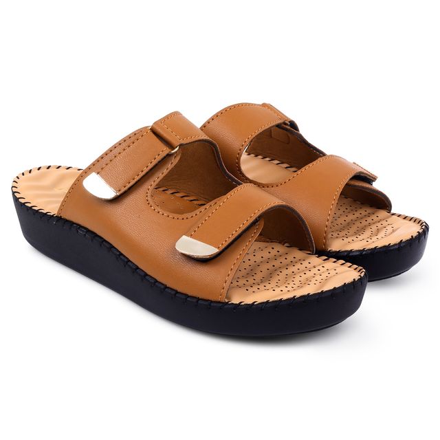 Trase Casual Women's Sandals | Comfortable Slip-On Design - Tan | 5 UK