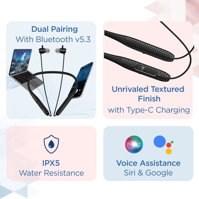 boAt Rockerz 255 Max Bt Neckband W - 60H Playtime Eq Modes Power Magnetic Earbuds Stunning Black